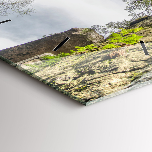 Square wall clock Rock city in the Czech Republic