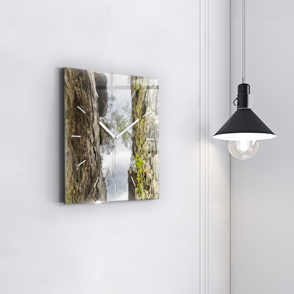 Square wall clock Rock city in the Czech Republic