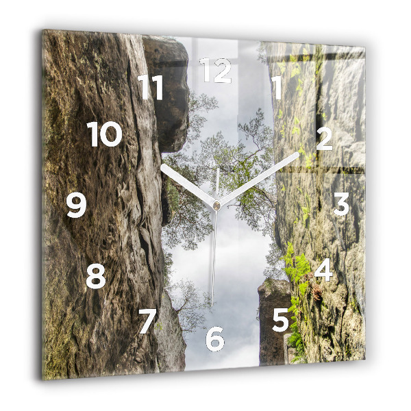 Square wall clock Rock city in the Czech Republic