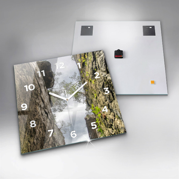 Square wall clock Rock city in the Czech Republic