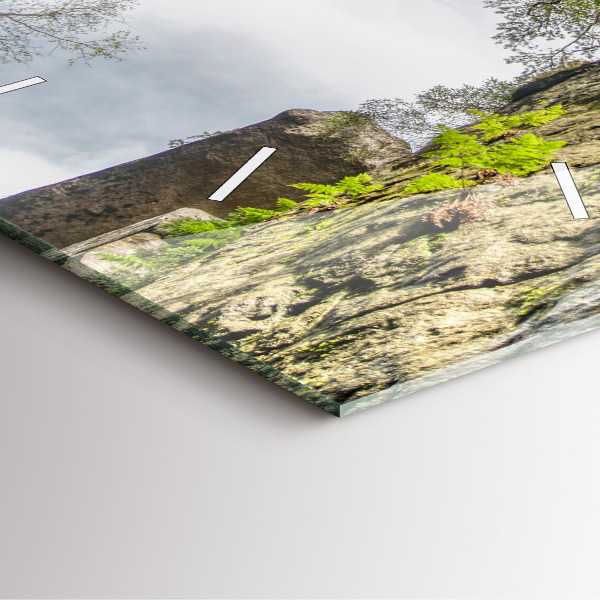 Square wall clock Rock city in the Czech Republic