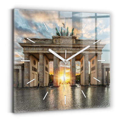 Square wall clock Brandenburg Gate in Berlin