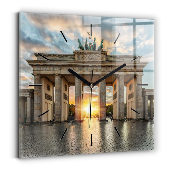 Square wall clock Brandenburg Gate in Berlin