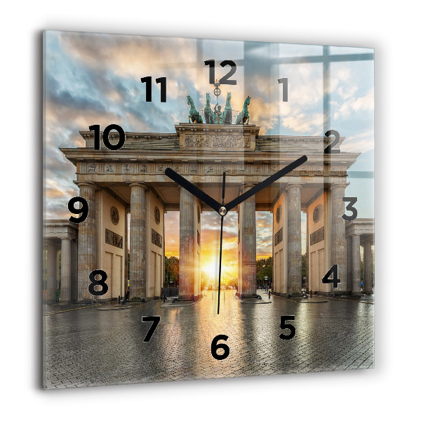 Square wall clock Brandenburg Gate in Berlin