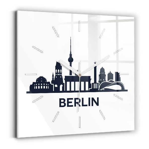 Square wall clock Berlin city illustration