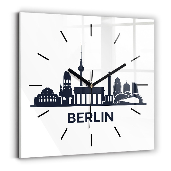 Square wall clock Berlin city illustration