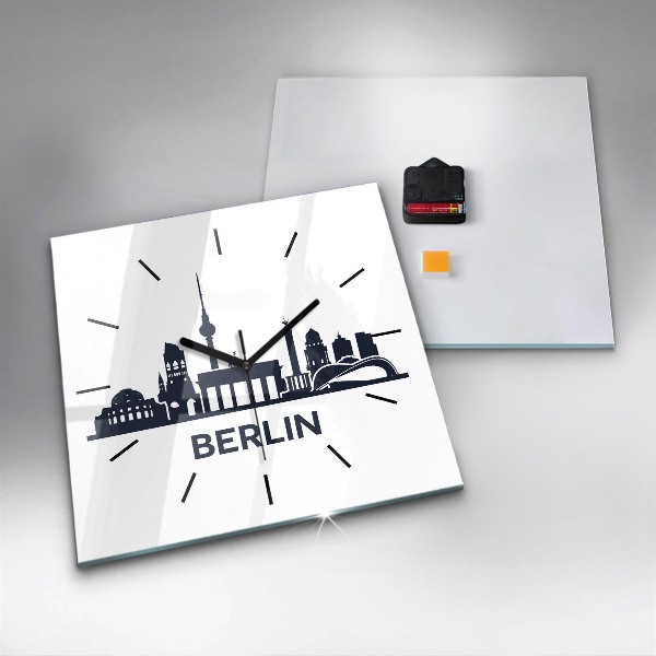 Square wall clock Berlin city illustration