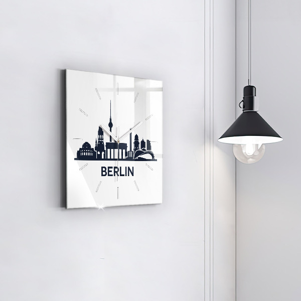 Square wall clock Berlin city illustration