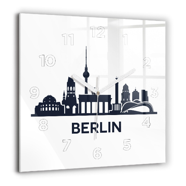 Square wall clock Berlin city illustration