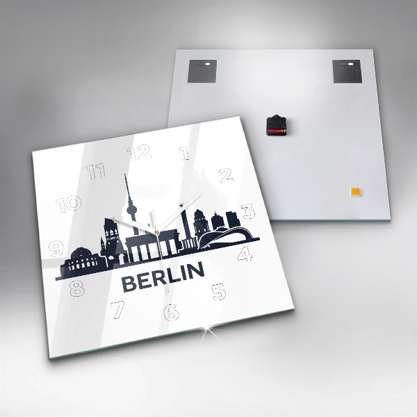 Square wall clock Berlin city illustration