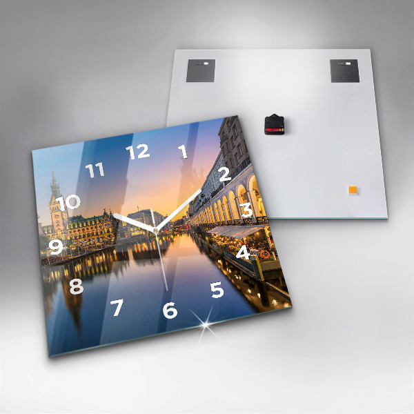 Square wall clock Hamburg City Hall