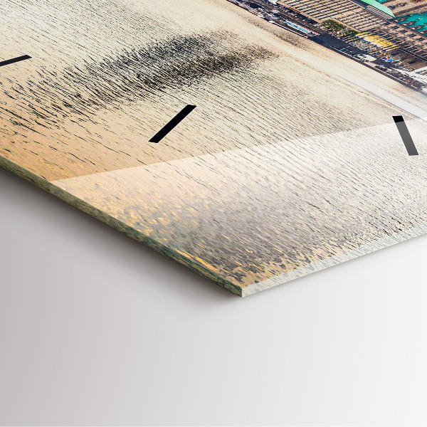 Square wall clock Binnenalster in Hamburg