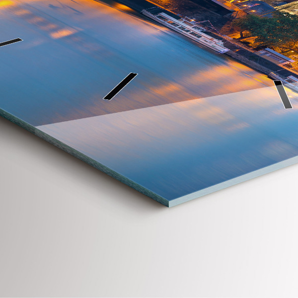 Square wall clock View of the town hall