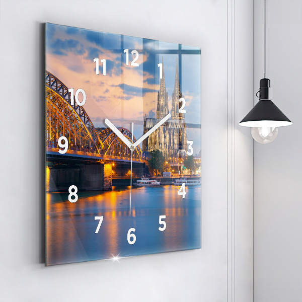 Square wall clock View of the town hall