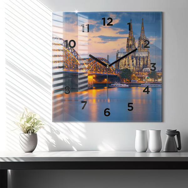 Square wall clock View of the town hall