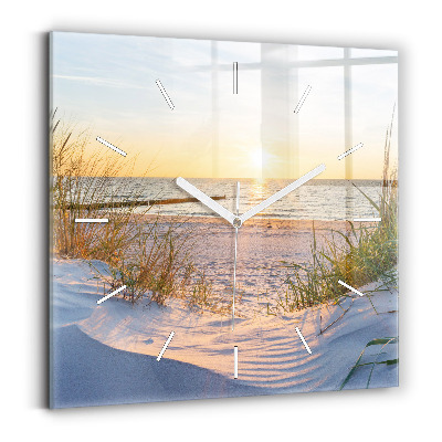 Square wall clock Sunset over the sea