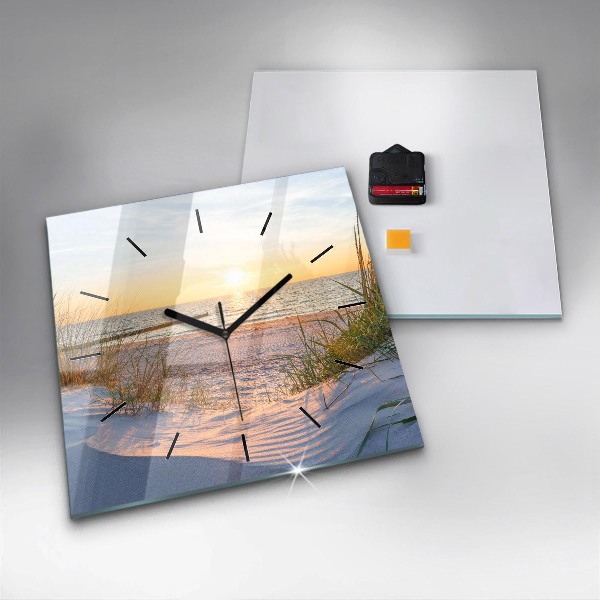 Square wall clock Sunset over the sea