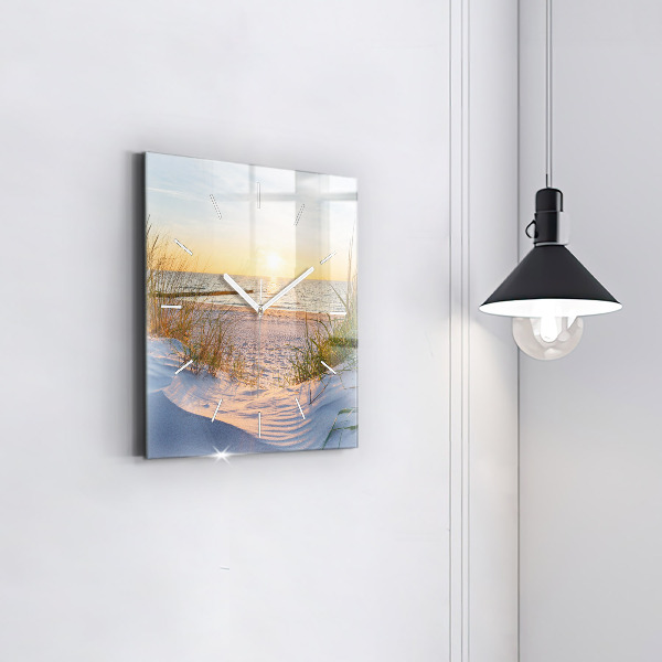 Square wall clock Sunset over the sea