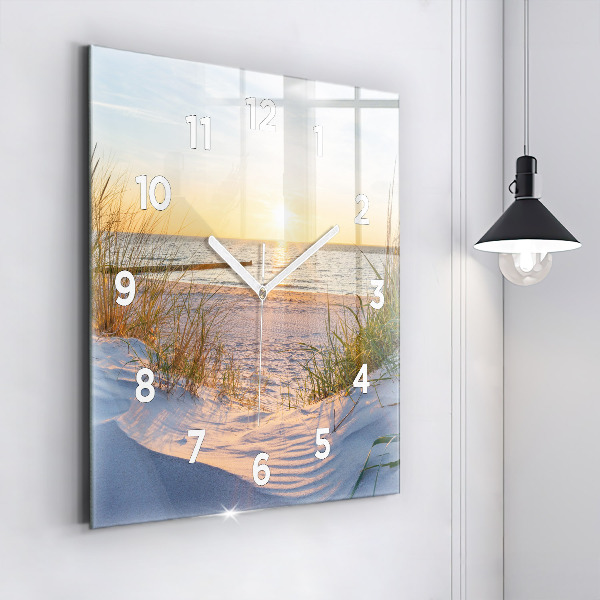 Square wall clock Sunset over the sea