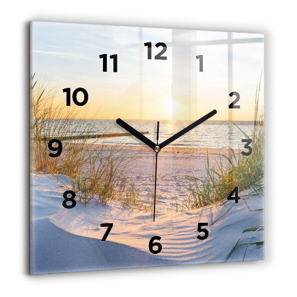 Square wall clock Sunset over the sea
