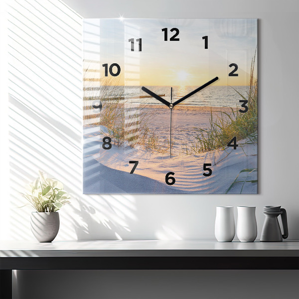 Square wall clock Sunset over the sea