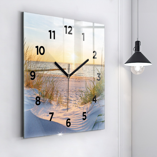 Square wall clock Sunset over the sea