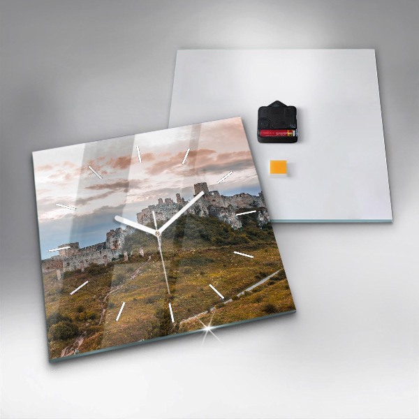 Square wall clock Spiš Castle in Slovakia