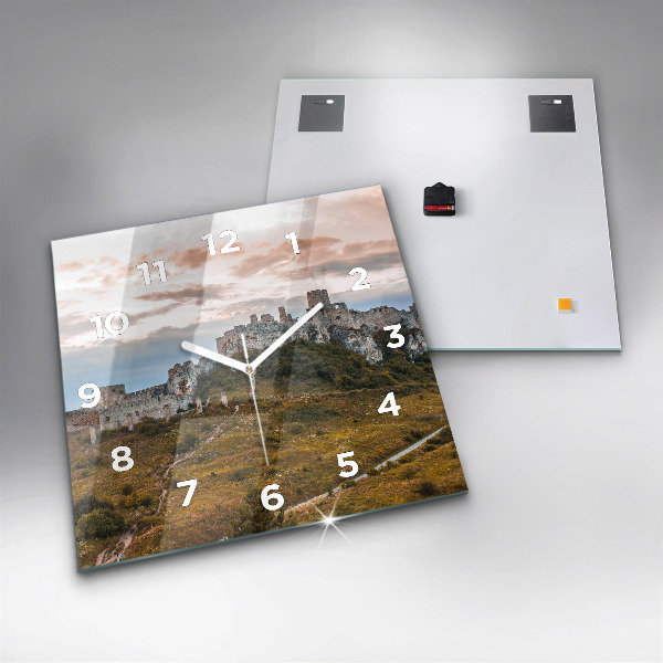 Square wall clock Spiš Castle in Slovakia