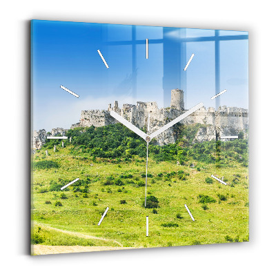 Square wall clock Spiš Castle in Slovakia