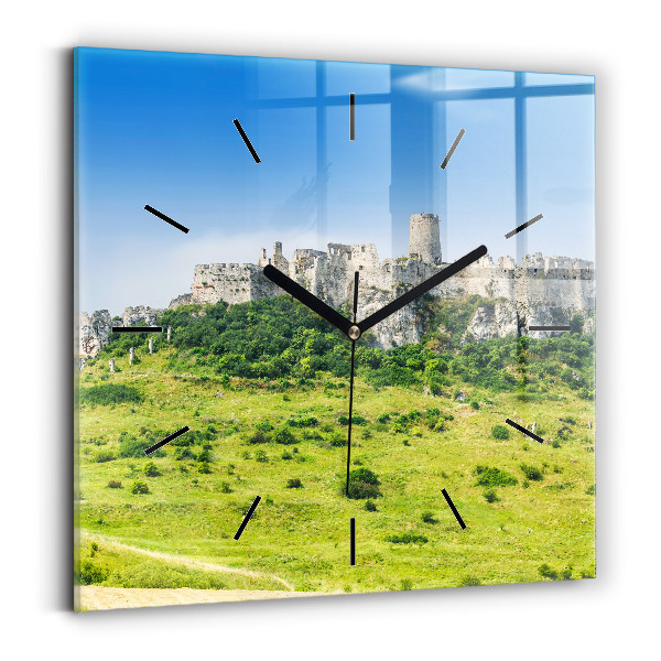 Square wall clock Spiš Castle in Slovakia