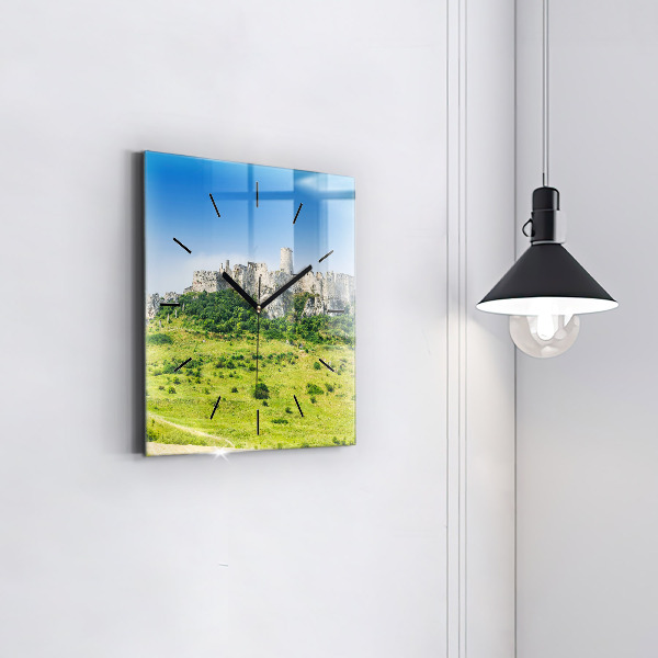 Square wall clock Spiš Castle in Slovakia