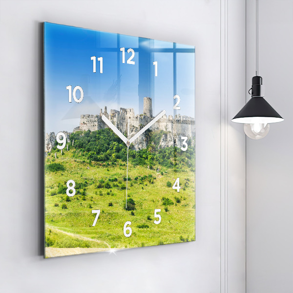 Square wall clock Spiš Castle in Slovakia