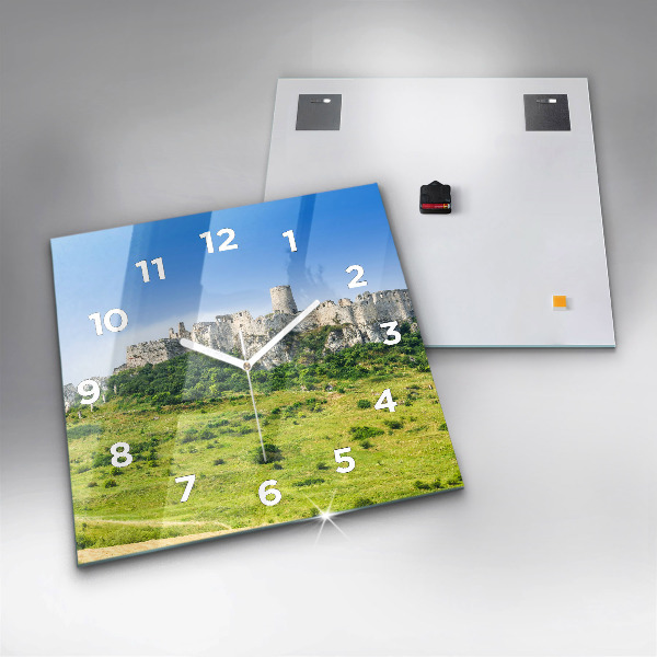 Square wall clock Spiš Castle in Slovakia