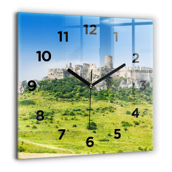 Square wall clock Spiš Castle in Slovakia