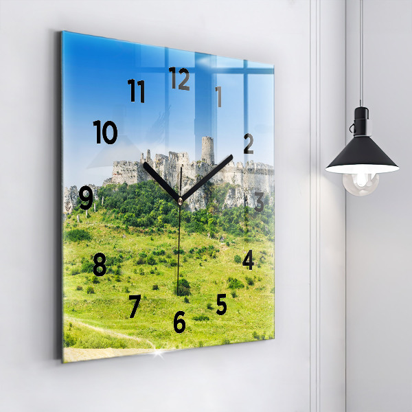 Square wall clock Spiš Castle in Slovakia