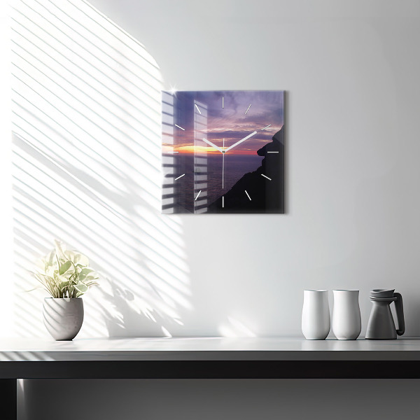 Square wall clock Stone head