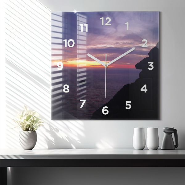 Square wall clock Stone head