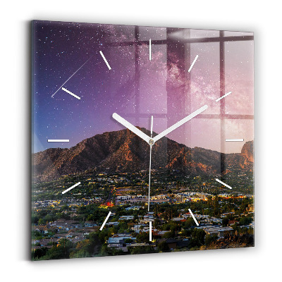 Square wall clock Mountain Landscape