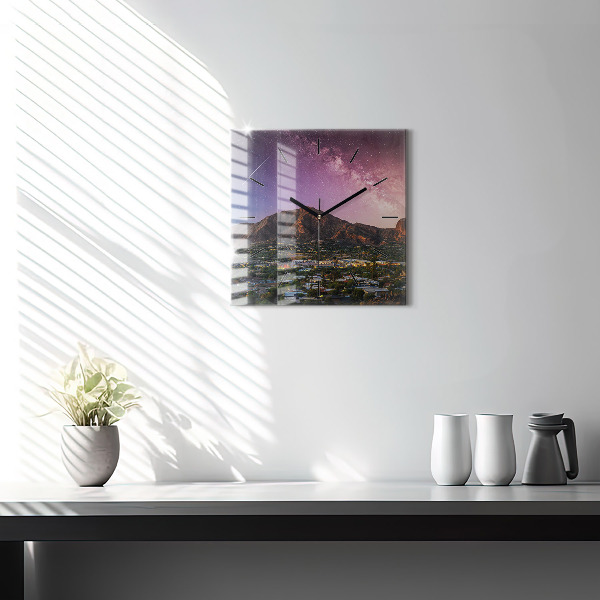 Square wall clock Mountain Landscape