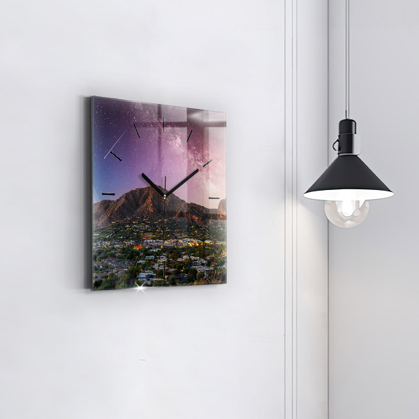 Square wall clock Mountain Landscape