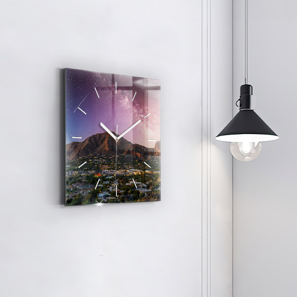 Square wall clock Mountain Landscape