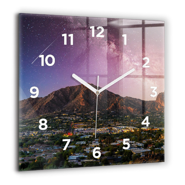 Square wall clock Mountain Landscape