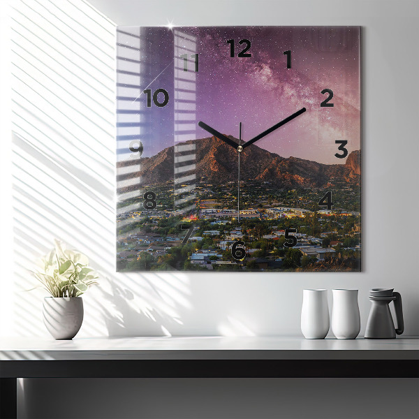 Square wall clock Mountain Landscape