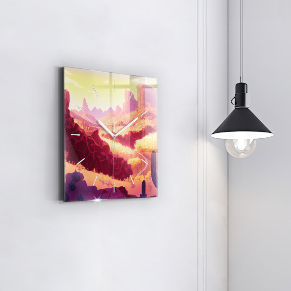Square wall clock Arizona Desert
