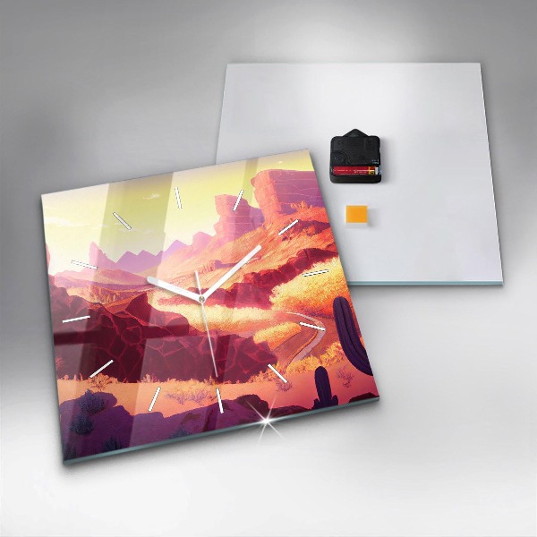 Square wall clock Arizona Desert