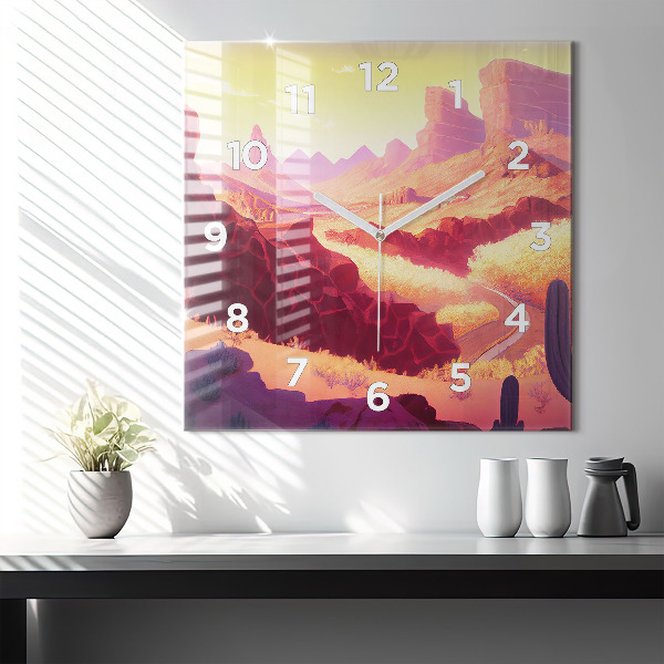 Square wall clock Arizona Desert