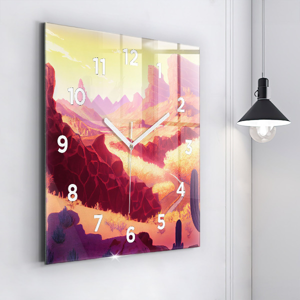 Square wall clock Arizona Desert