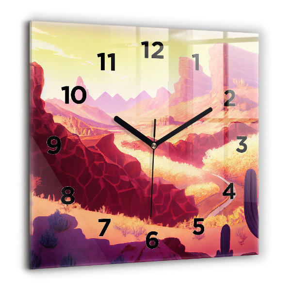 Square wall clock Arizona Desert