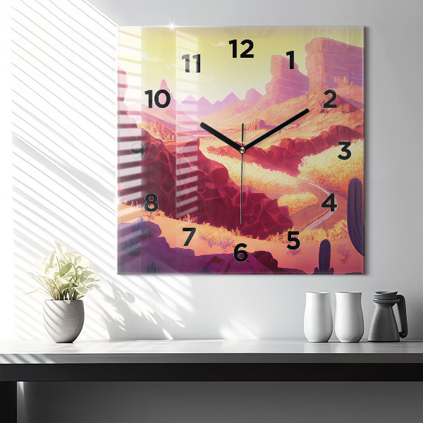 Square wall clock Arizona Desert