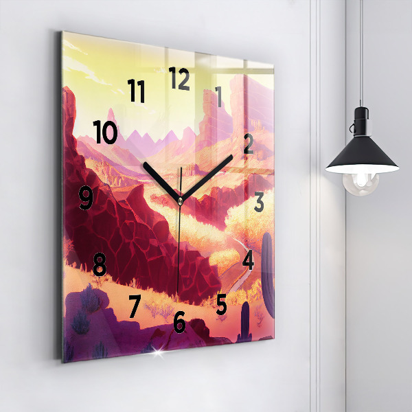 Square wall clock Arizona Desert
